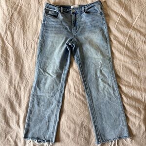 Flying Monkey Light Blue Straight-Leg Jeans with Raw Hem